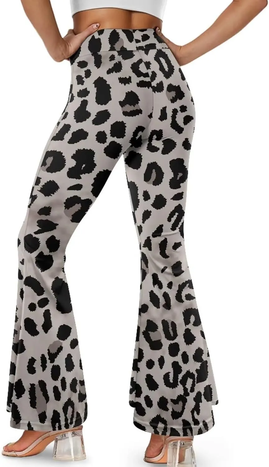 Yoga Pants Womens Flared Leggings Slit Hem High Waist Bootcut Pants Workout Bootleg Pants Plus Size Workout Trousers