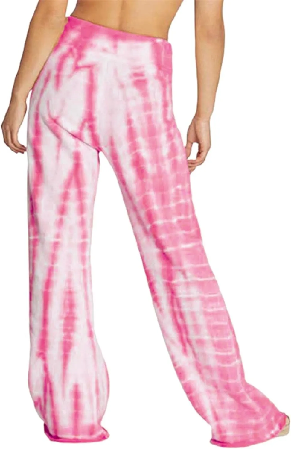 YOLAI Women's Casual Tie-dye Printed Pants High Waist Drawstring Straight Leg Pant Lightweight Trousers with Pockets