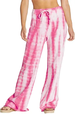 YOLAI Women's Casual Tie-dye Printed Pants High Waist Drawstring Straight Leg Pant Lightweight Trousers with Pockets