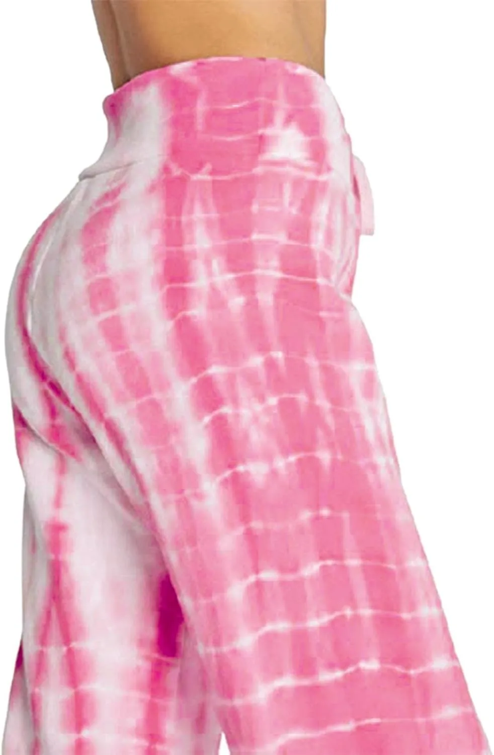 YOLAI Women's Casual Tie-dye Printed Pants High Waist Drawstring Straight Leg Pant Lightweight Trousers with Pockets