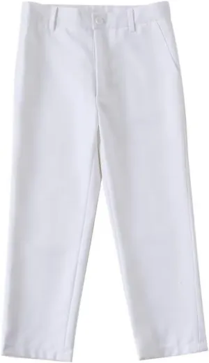 YuanLu Boys Dress Pants for Wedding Toddler Kids School Uniforms Pants with Adjustable Waist Blue Size 2T