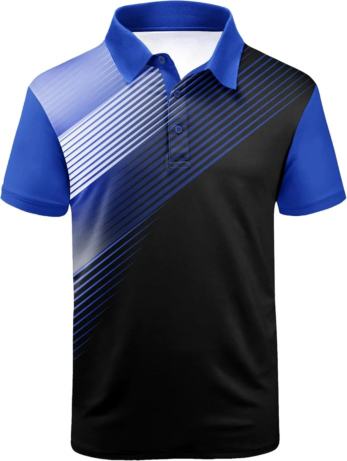 ZITY Mens Golf Shirt Short Sleeve Sport Moisture Wicking Performance Print Golf Polo Shirts for Men Collared Casual T-Shirt