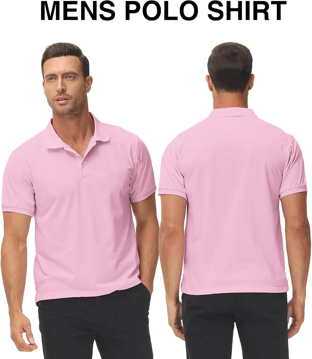 ZITY Mens Golf Shirt Short Sleeve Sport Moisture Wicking Performance Print Golf Polo Shirts for Men Collared Casual T-Shirt