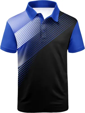ZITY Mens Golf Shirt Short Sleeve Sport Moisture Wicking Performance Print Golf Polo Shirts for Men Collared Casual T-Shirt